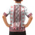 Ukraine Family Matching Off The Shoulder Long Sleeve Dress and Hawaiian Shirt Traditional Braided Rope Belt Red Folk Pattern