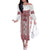 Ukraine Family Matching Off The Shoulder Long Sleeve Dress and Hawaiian Shirt Traditional Braided Rope Belt Red Folk Pattern