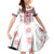 Ukraine Family Matching Off Shoulder Short Dress and Hawaiian Shirt Traditional Braided Rope Belt Red Folk Pattern