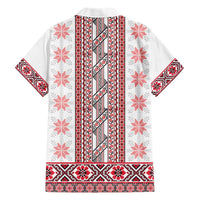 Ukraine Family Matching Short Sleeve Bodycon Dress and Hawaiian Shirt Traditional Braided Rope Belt Red Folk Pattern