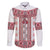 Ukraine Family Matching Short Sleeve Bodycon Dress and Hawaiian Shirt Traditional Braided Rope Belt Red Folk Pattern