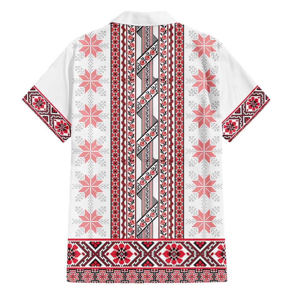 Ukraine Family Matching Summer Maxi Dress and Hawaiian Shirt Traditional Braided Rope Belt Red Folk Pattern