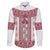 Ukraine Family Matching Summer Maxi Dress and Hawaiian Shirt Traditional Braided Rope Belt Red Folk Pattern
