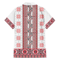 Ukraine Family Matching Tank Maxi Dress and Hawaiian Shirt Traditional Braided Rope Belt Red Folk Pattern