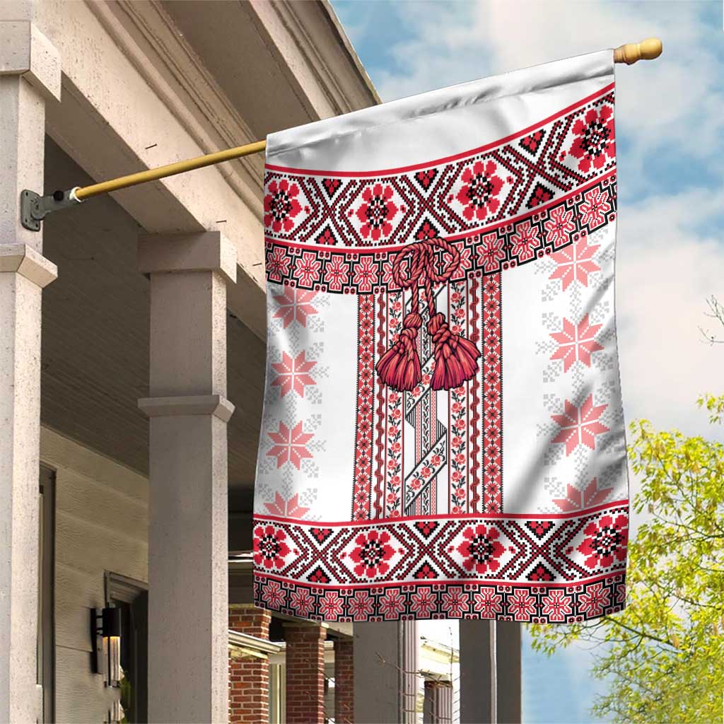 Ukraine Garden Flag Traditional Braided Rope Belt Red Folk Pattern
