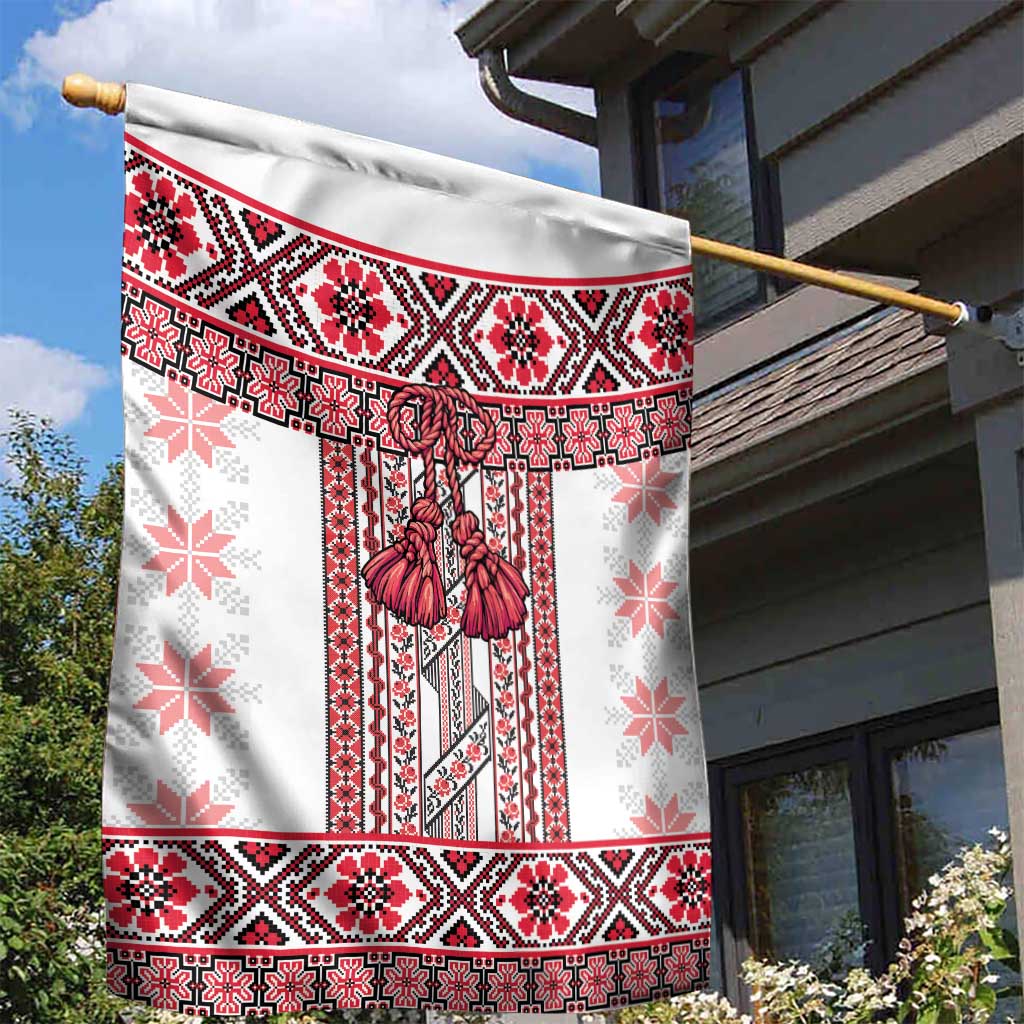 Ukraine Garden Flag Traditional Braided Rope Belt Red Folk Pattern
