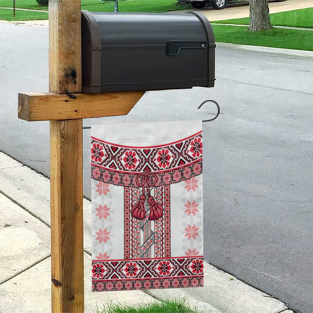 Ukraine Garden Flag Traditional Braided Rope Belt Red Folk Pattern