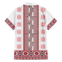 Ukraine Hawaiian Shirt Traditional Braided Rope Belt Red Folk Pattern