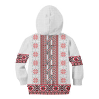 Ukraine Kid Hoodie Traditional Braided Rope Belt Red Folk Pattern