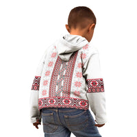 Ukraine Kid Hoodie Traditional Braided Rope Belt Red Folk Pattern