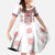 Ukraine Kid Short Sleeve Dress Traditional Braided Rope Belt Red Folk Pattern