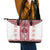 Ukraine Leather Tote Bag Traditional Braided Rope Belt Red Folk Pattern