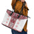 Ukraine Leather Tote Bag Traditional Braided Rope Belt Red Folk Pattern