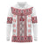 Ukraine Long Sleeve Polo Shirt Traditional Braided Rope Belt Red Folk Pattern