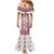 Ukraine Mermaid Dress Traditional Braided Rope Belt Red Folk Pattern