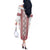 Ukraine Off The Shoulder Long Sleeve Dress Traditional Braided Rope Belt Red Folk Pattern