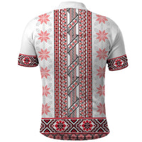 Ukraine Polo Shirt Traditional Braided Rope Belt Red Folk Pattern