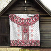 Ukraine Quilt Traditional Braided Rope Belt Red Folk Pattern