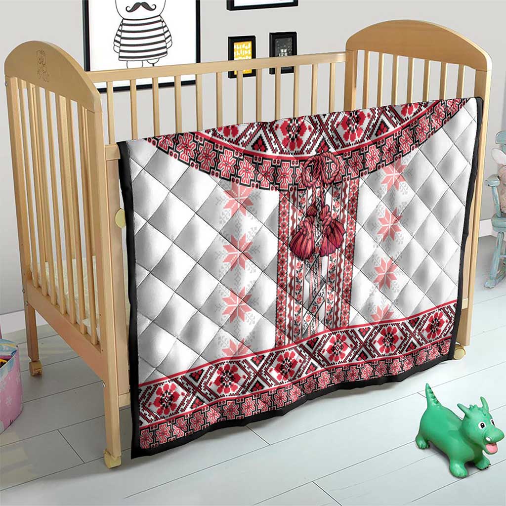 Ukraine Quilt Traditional Braided Rope Belt Red Folk Pattern