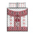Ukraine Quilt Bed Set Traditional Braided Rope Belt Red Folk Pattern