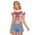 Ukraine Raglan Cropped T Shirt Traditional Braided Rope Belt Red Folk Pattern