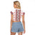 Ukraine Raglan Cropped T Shirt Traditional Braided Rope Belt Red Folk Pattern