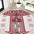 Ukraine Round Carpet Traditional Braided Rope Belt Red Folk Pattern