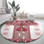 Ukraine Round Carpet Traditional Braided Rope Belt Red Folk Pattern