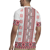 Ukraine Rugby Jersey Traditional Braided Rope Belt Red Folk Pattern