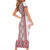 Ukraine Short Sleeve Bodycon Dress Traditional Braided Rope Belt Red Folk Pattern