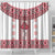 Ukraine Shower Curtain Traditional Braided Rope Belt Red Folk Pattern