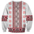 Ukraine Sweatshirt Traditional Braided Rope Belt Red Folk Pattern