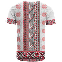 Ukraine T Shirt Traditional Braided Rope Belt Red Folk Pattern
