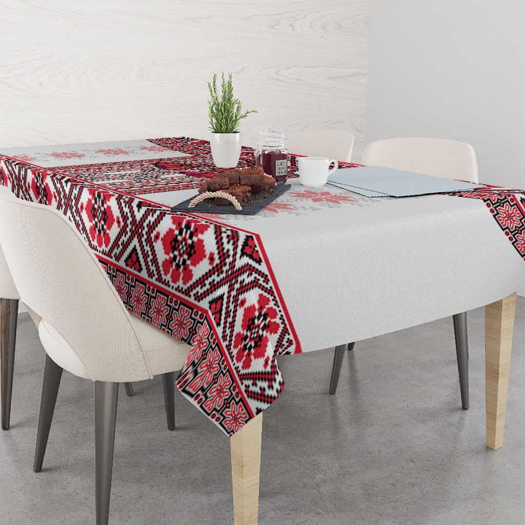 Ukraine Tablecloth Traditional Braided Rope Belt Red Folk Pattern