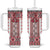 Ukraine Tumbler With Handle Traditional Braided Rope Belt Red Folk Pattern
