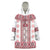 Ukraine Wearable Blanket Hoodie Traditional Braided Rope Belt Red Folk Pattern
