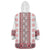 Ukraine Wearable Blanket Hoodie Traditional Braided Rope Belt Red Folk Pattern