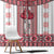 Ukraine Window Curtain Traditional Braided Rope Belt Red Folk Pattern