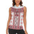 Ukraine Women Sleeveless Polo Shirt Traditional Braided Rope Belt Red Folk Pattern