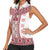 Ukraine Women Sleeveless Polo Shirt Traditional Braided Rope Belt Red Folk Pattern