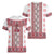 Ukraine Women V-Neck T-Shirt Traditional Braided Rope Belt Red Folk Pattern