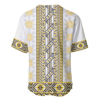 Ukraine Baseball Jersey Traditional Braided Rope Belt Yellow Folk Pattern