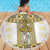 Ukraine Beach Blanket Traditional Braided Rope Belt Yellow Folk Pattern