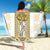 Ukraine Beach Blanket Traditional Braided Rope Belt Yellow Folk Pattern