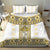 Ukraine Bedding Set Traditional Braided Rope Belt Yellow Folk Pattern
