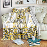 Ukraine Blanket Traditional Braided Rope Belt Yellow Folk Pattern