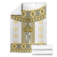 Ukraine Blanket Traditional Braided Rope Belt Yellow Folk Pattern