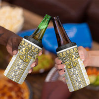 Ukraine 4 in 1 Can Cooler Tumbler Traditional Braided Rope Belt Yellow Folk Pattern