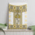 Ukraine Canvas Wall Art Traditional Braided Rope Belt Yellow Folk Pattern