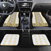 Ukraine Car Mats Traditional Braided Rope Belt Yellow Folk Pattern